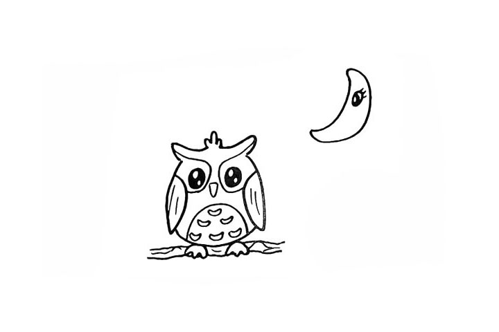 步骤14：我们给月亮画上漂亮的眼睛。