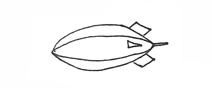 步骤3：然后在里面和后面先画上小三角，再画上两个斜的方形。