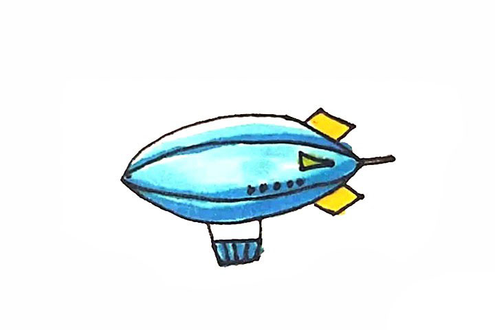 简单的飞艇简笔画教程