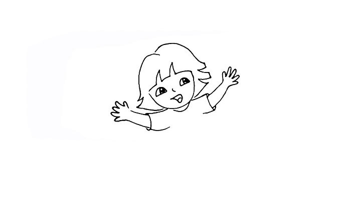 步骤9：再画出多拉的另一只手臂。