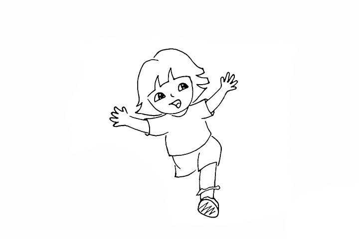 步骤17：用锯齿状的线条装饰一下鞋底的花纹。