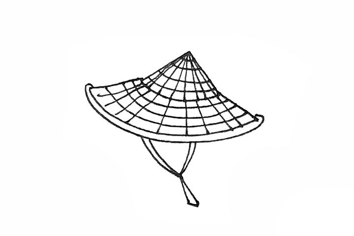 步骤6：横的再画上弧线。