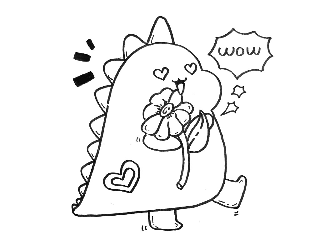 一组可爱的恐龙简笔画图片-图6