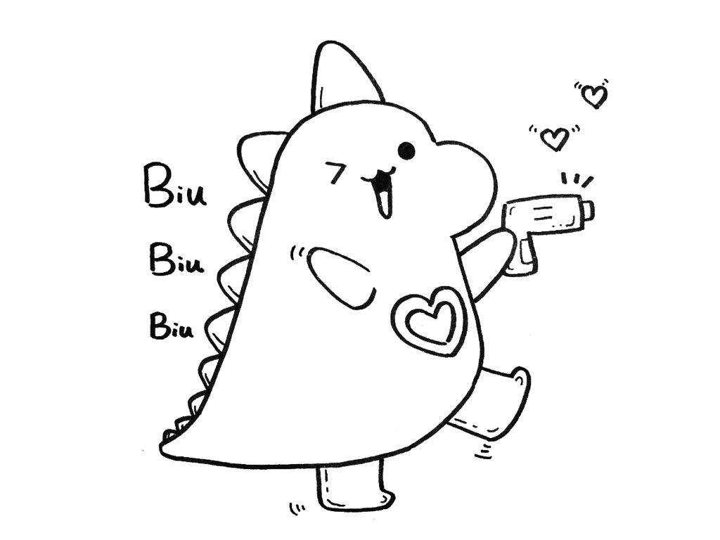 一组可爱的恐龙简笔画图片-图7