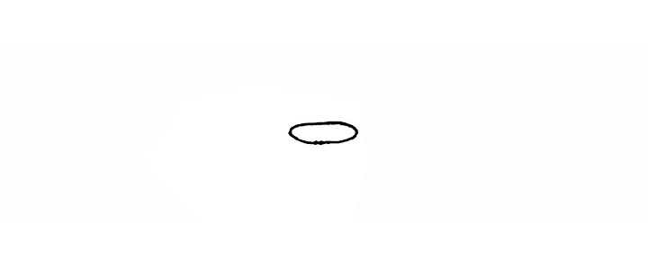 步骤1：先画上一个椭圆形。