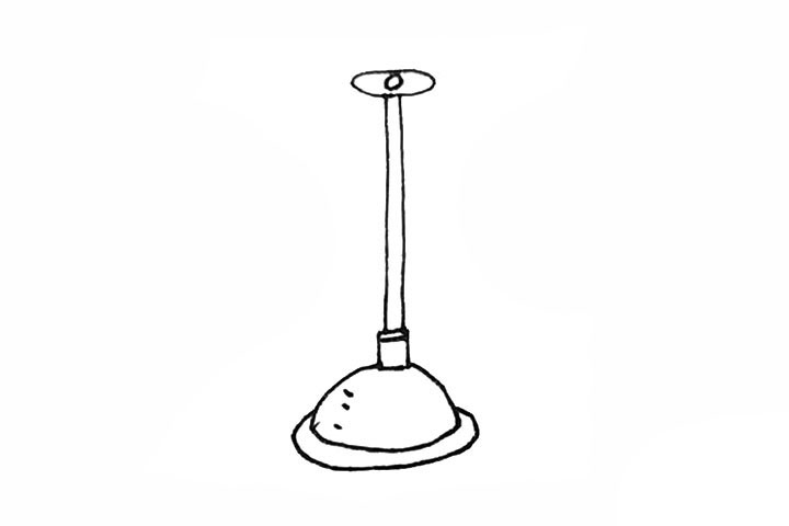 步骤4：接着外面再画上一条大弧线，以及加上一些装饰点线。