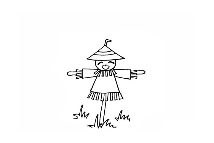 步骤13：用曲线装饰一下帽子。