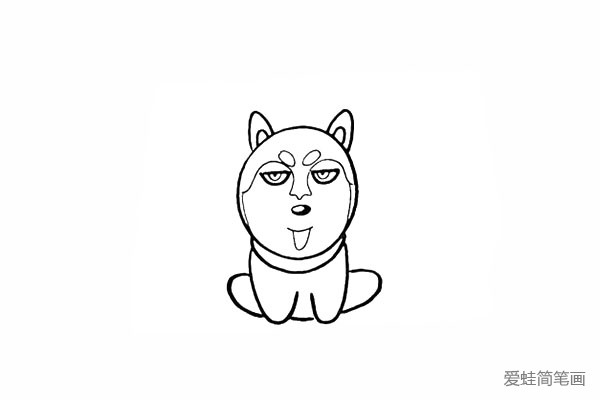 步骤11：向后画出哈士奇张开的两条后腿。