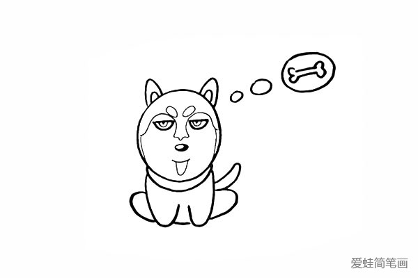 步骤14：它正在想象着美味的骨头。