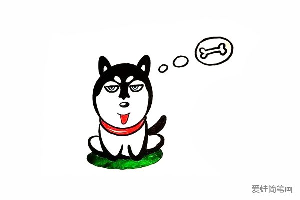 哈士奇简笔画画法步骤