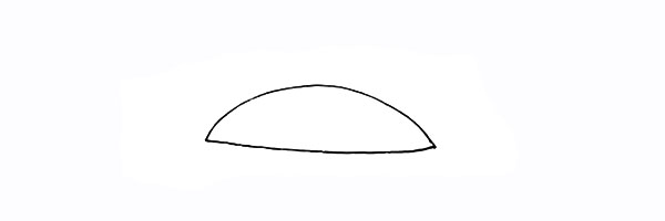 步骤1：首先我们画出一块半椭圆的石头。
