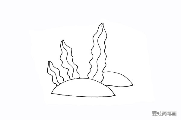 步骤4：在后面画出一块同样的石头。