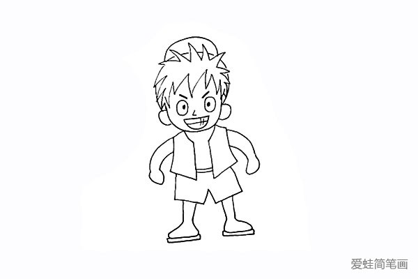 步骤13：在脚的下方画出一层鞋子的底部。