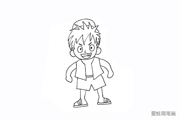 步骤14：在脚面上画出几条线条是鞋的绑带。