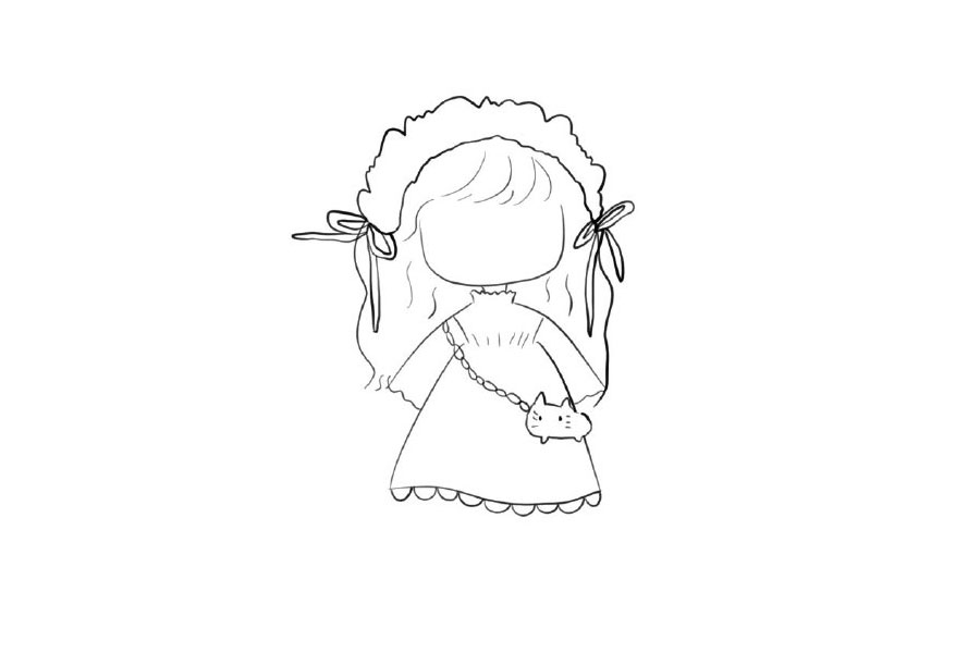 娃娃连衣裙可爱小女孩简笔画教程-图6