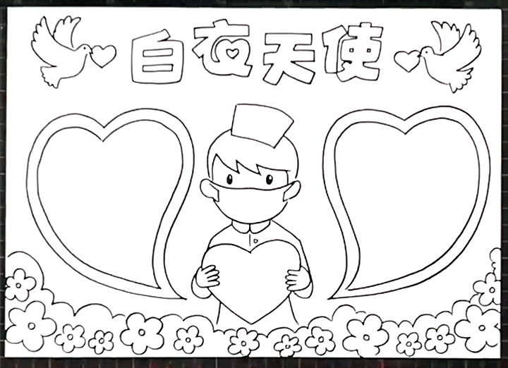 步骤5：底部画出一些花朵和植物作为装饰。