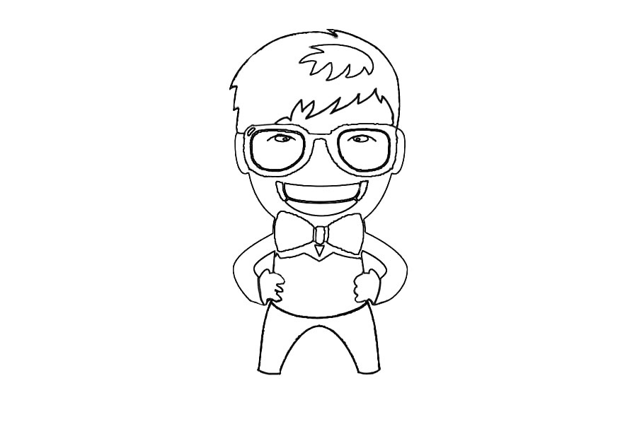 q版大鹏简笔画怎么画-图4