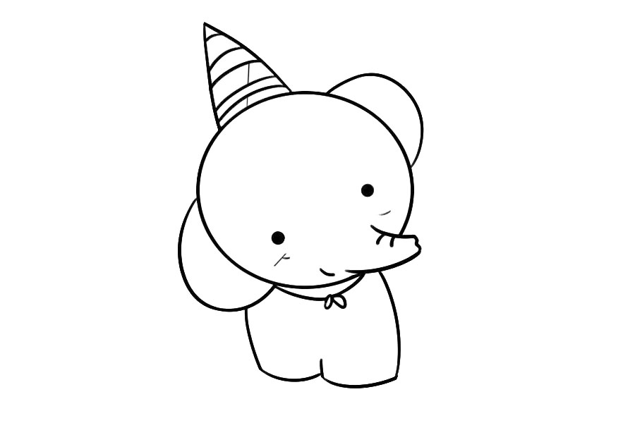 大象过生日简笔画图片-图1