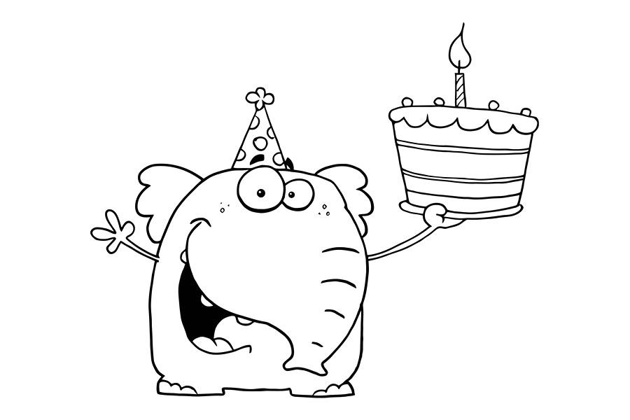 大象过生日简笔画图片-图2