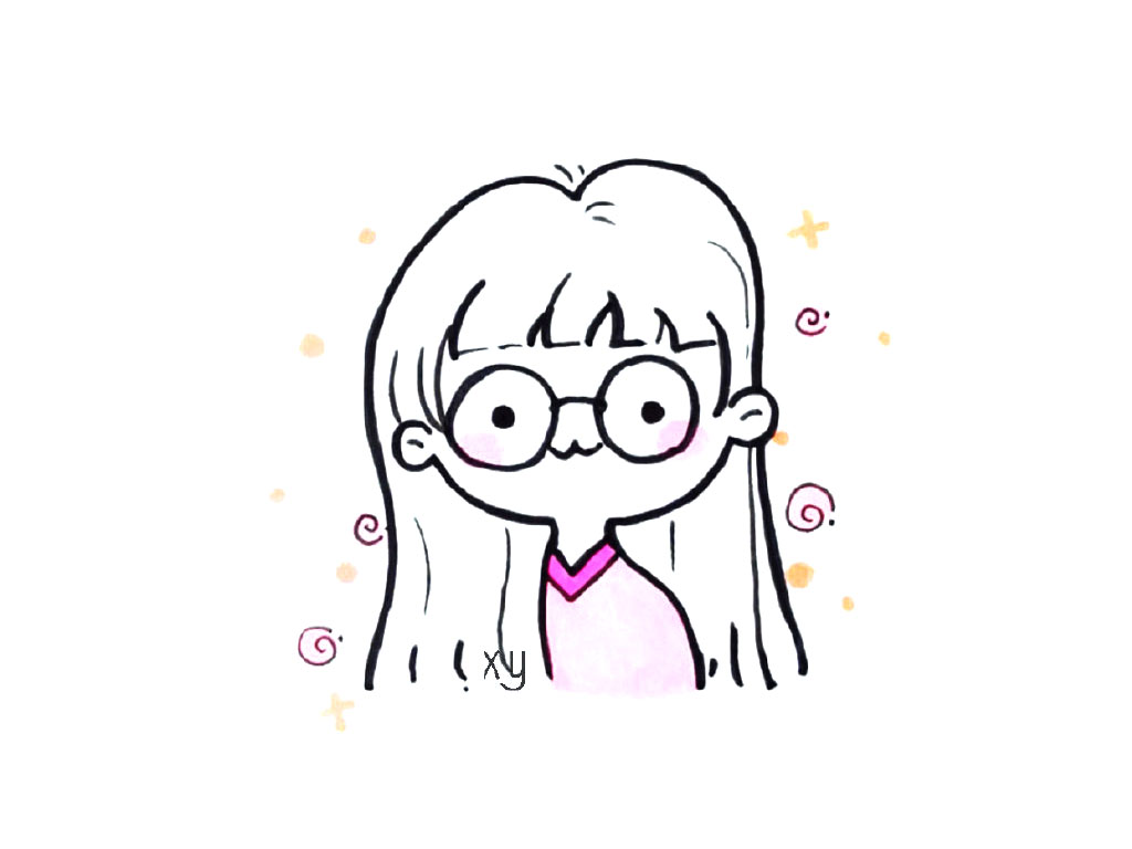 一组美女小头像简笔画图片-图8