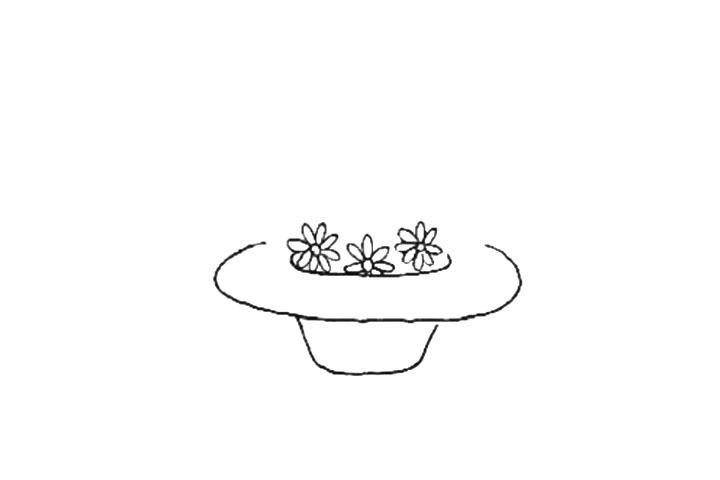 漂亮的草帽景观简笔画教程-图2