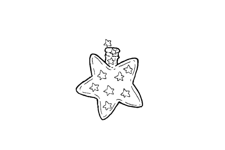 星星许愿瓶简笔画画法步骤-图4