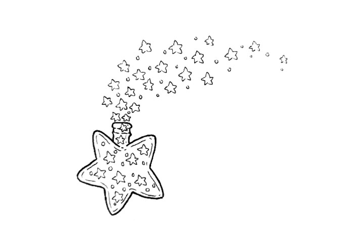 星星许愿瓶简笔画画法步骤-图5
