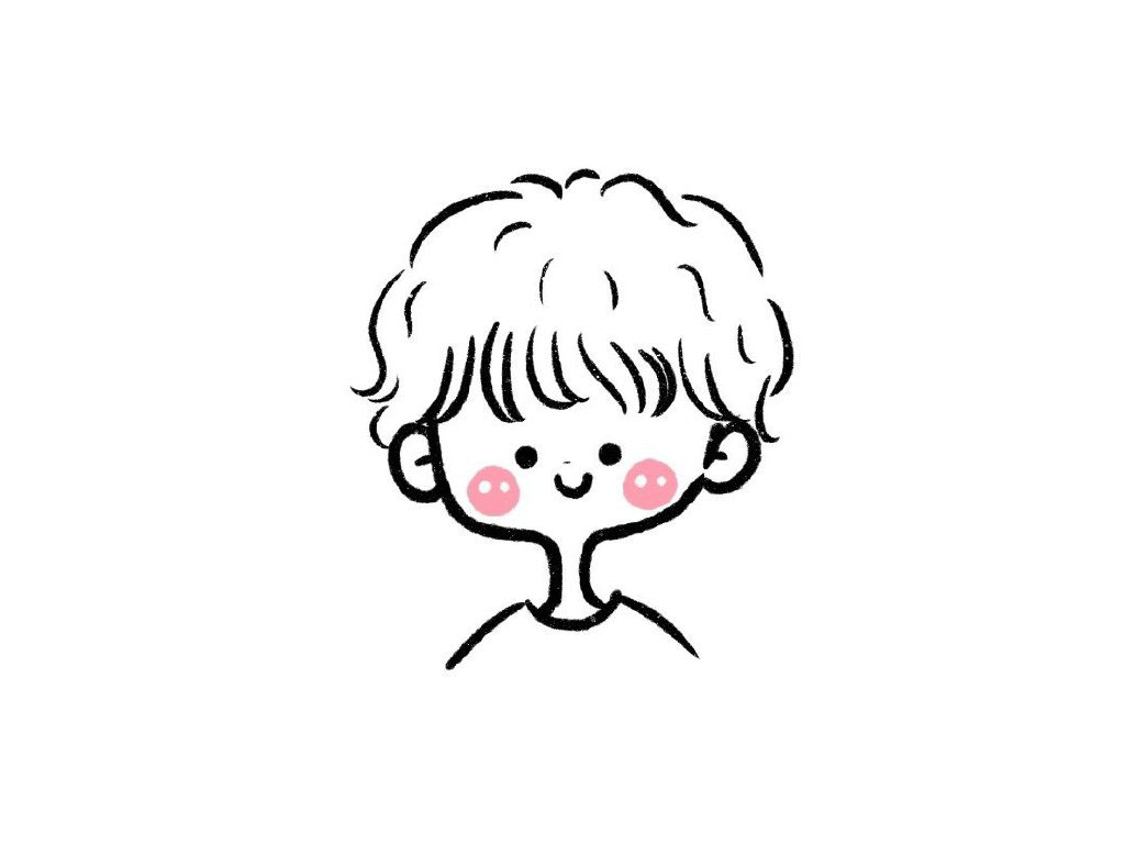 一组可爱的男生头像简笔画图片-图1