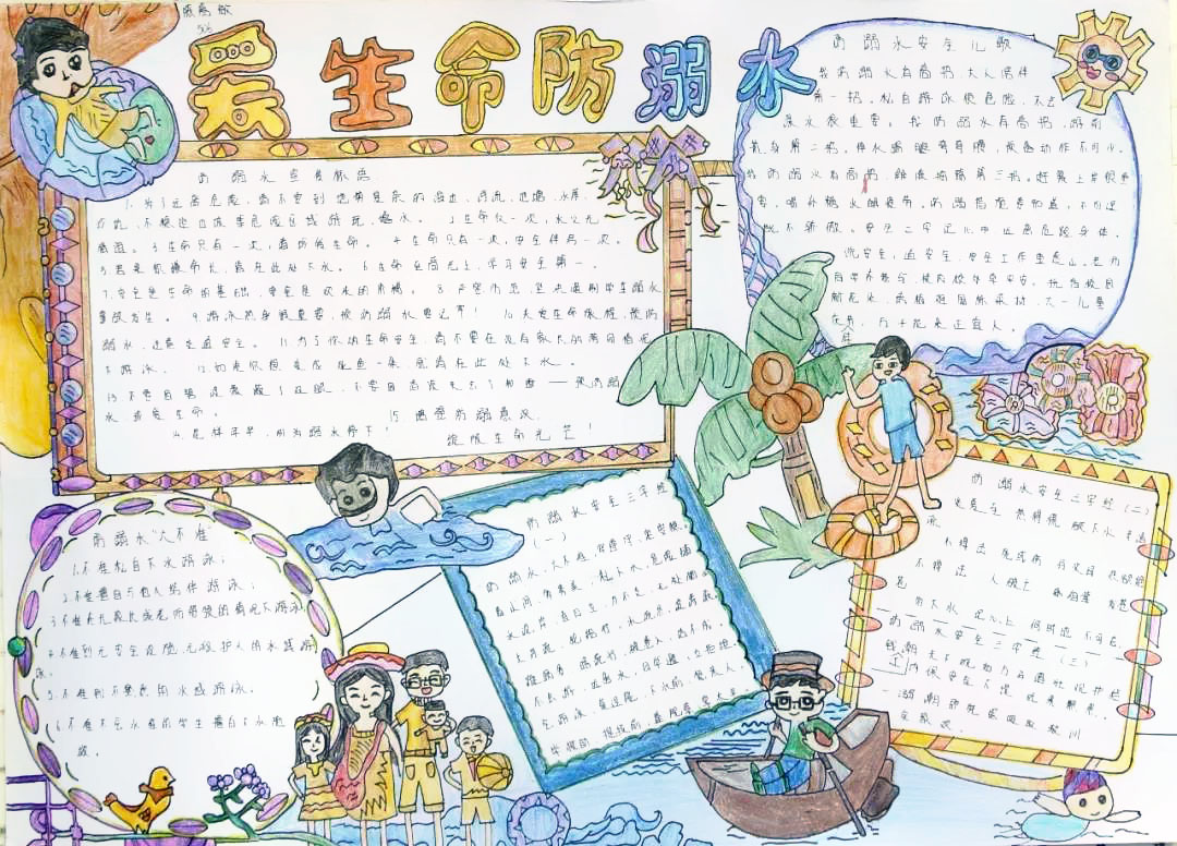 6张关于防溺水的手抄报图片-图2