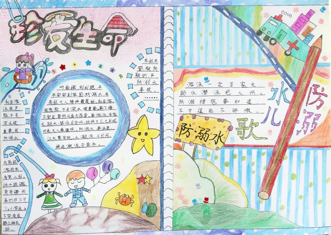 6张关于防溺水的手抄报图片-图4