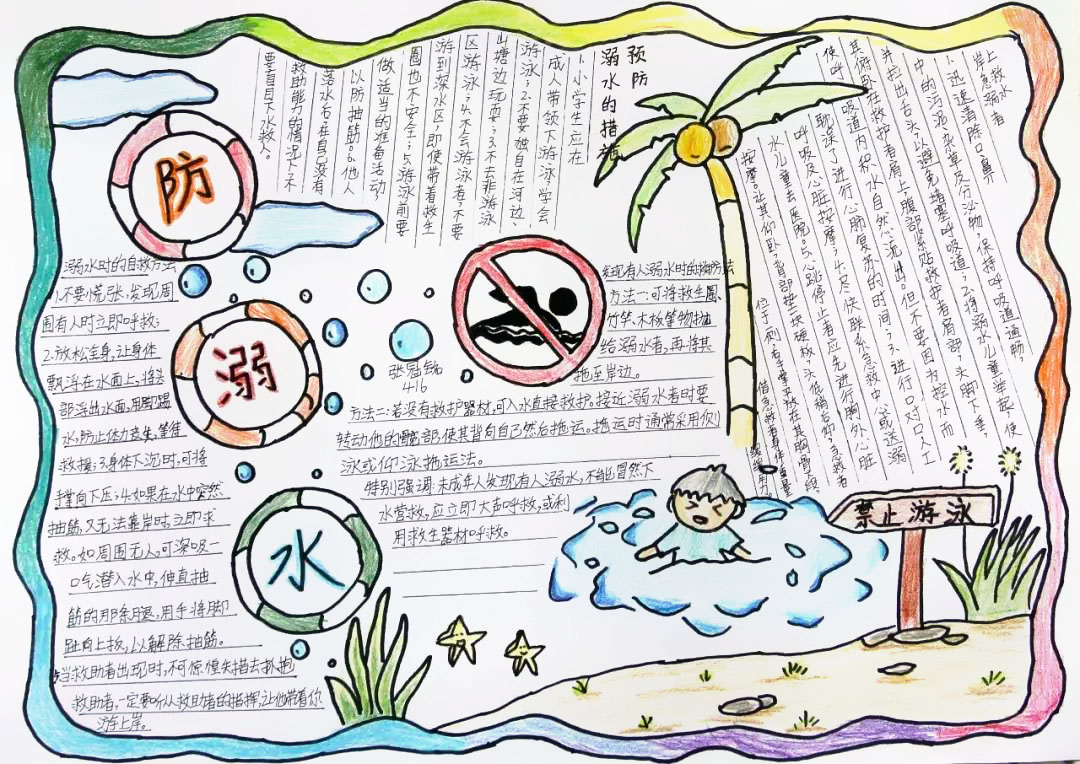 6张关于防溺水的手抄报图片-图7