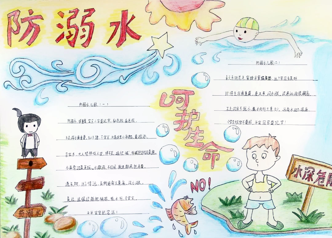 珍爱生命远离溺水手抄报-图4