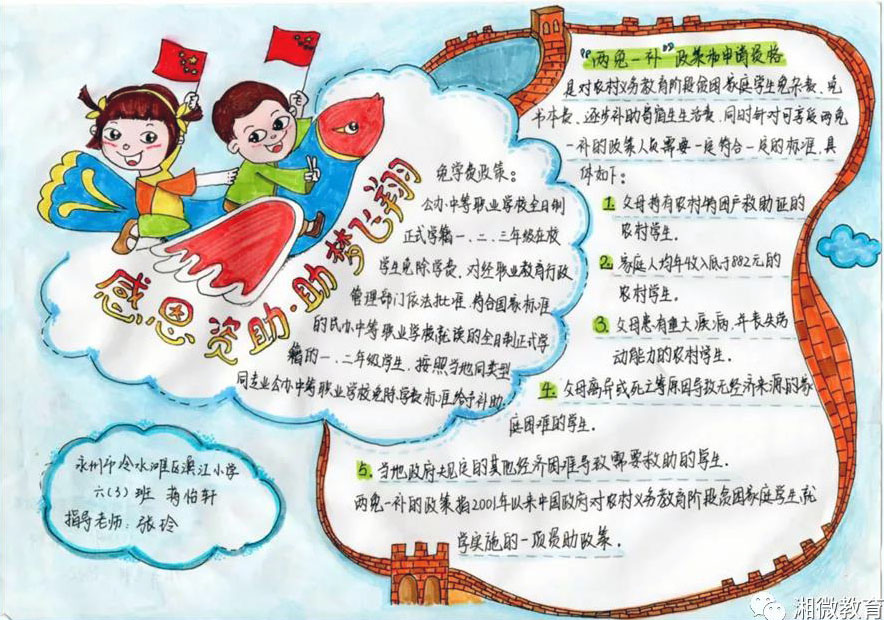 7张关于感恩国家助学的手抄报-图2