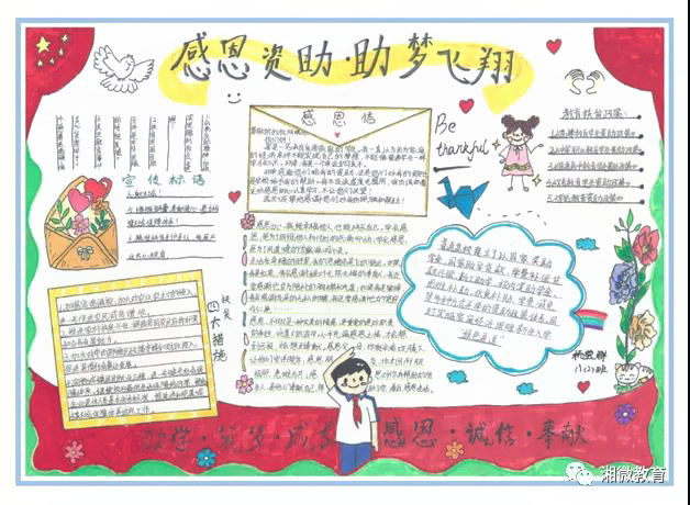 感恩资助助梦飞翔手抄报简单又漂亮（9张）-图8