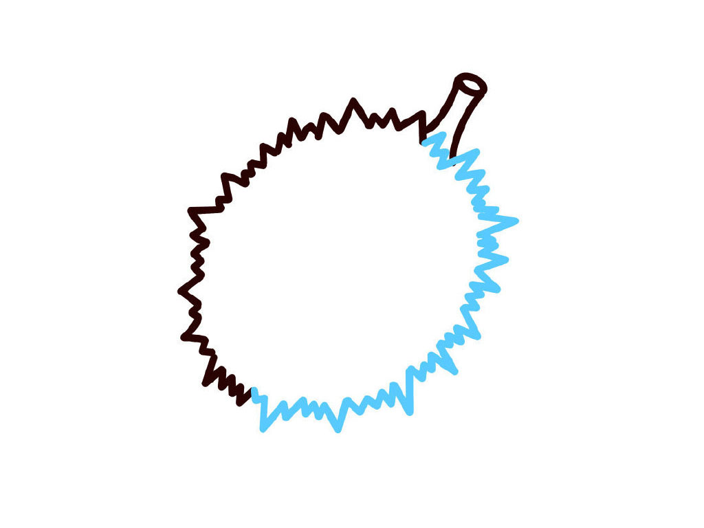 步骤4：连接成一个椭圆形。