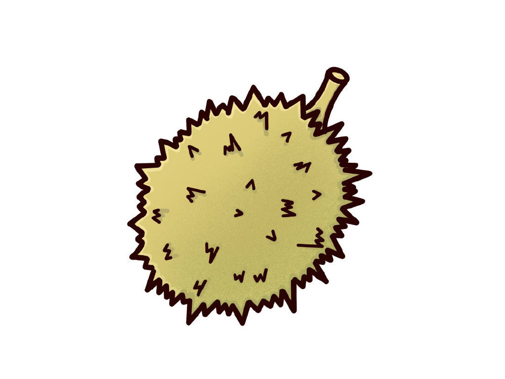 榴莲简笔画画法教程