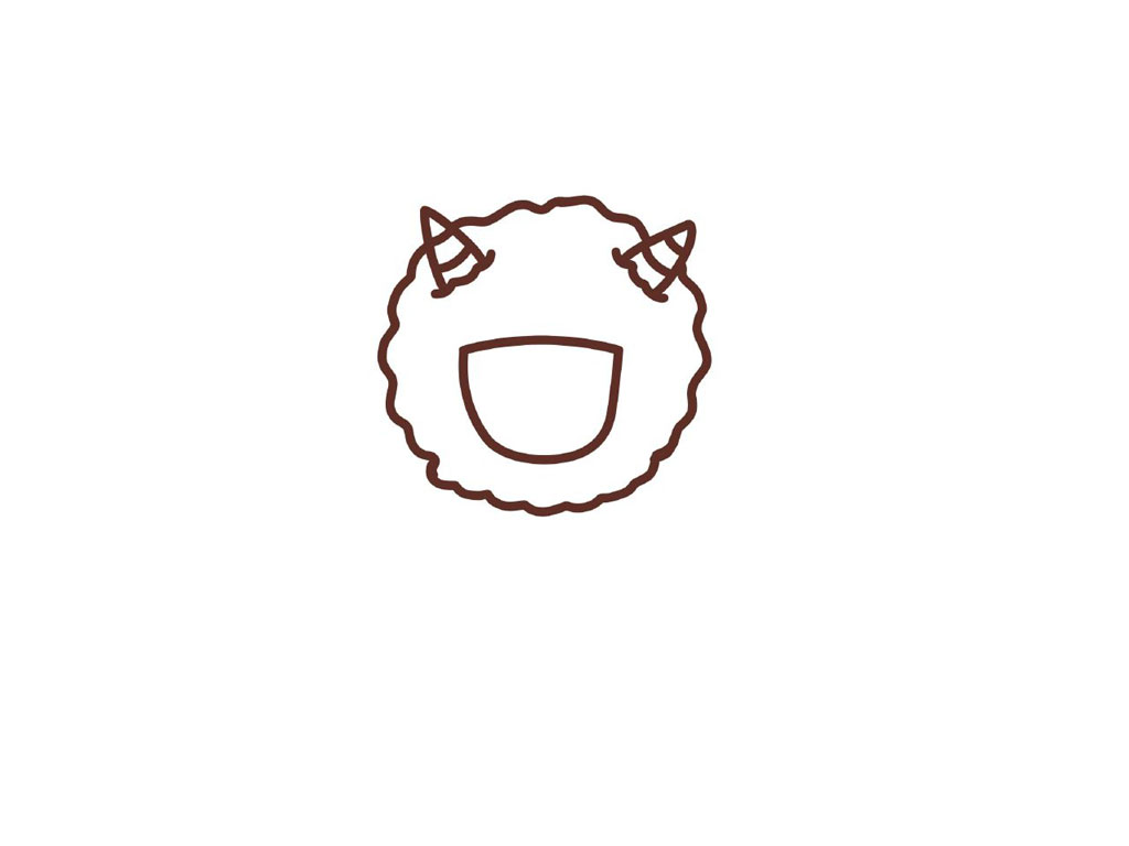 步骤3：画出脸型。