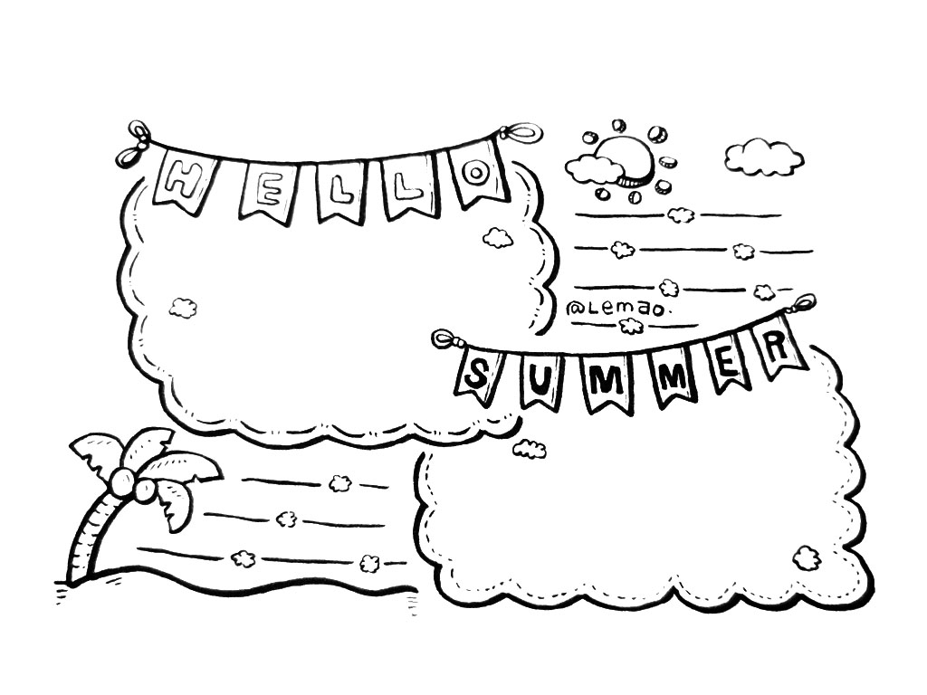 一组简单漂亮的夏天手抄报图片-图2