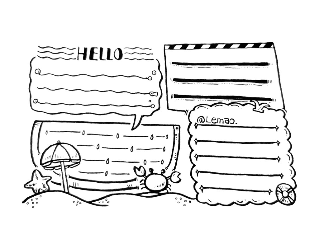 一组简单漂亮的夏天手抄报图片-图7