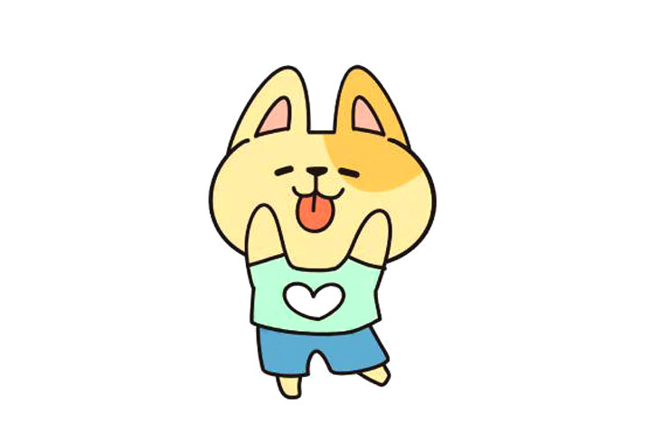 四步画可爱小黄狗