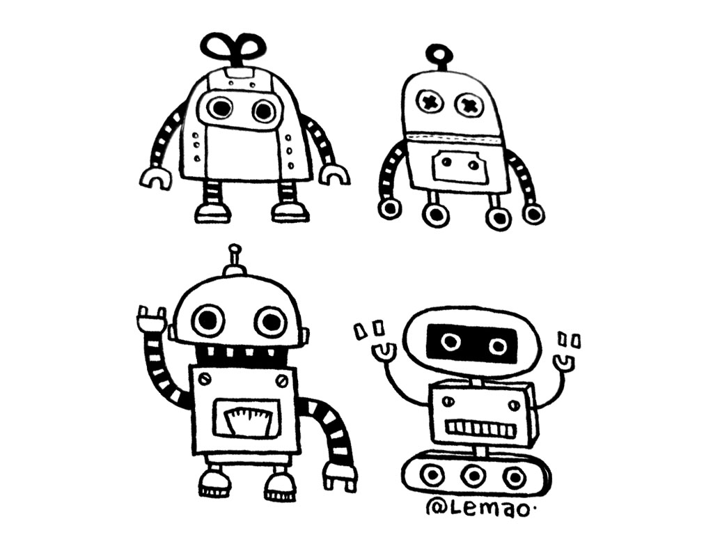 可爱机器人简笔画图片-图4