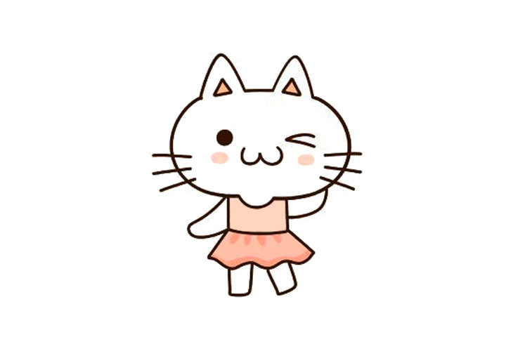 四步画可爱小猫妹妹