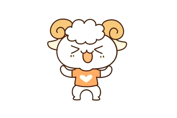 四步画可爱的小羊简笔画