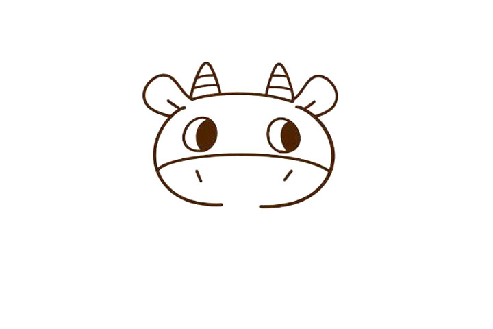 四步画出可爱小奶牛简笔画-图2