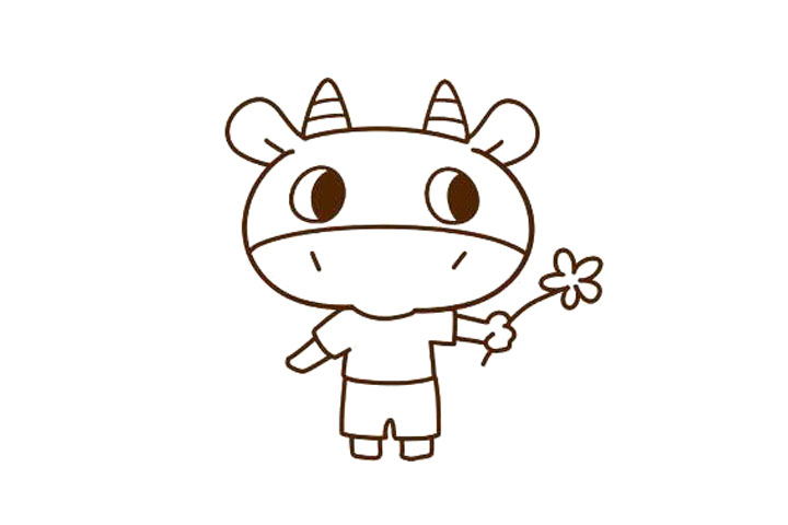 四步画出可爱小奶牛简笔画-图3