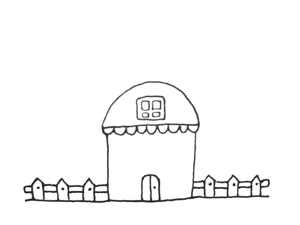 花丛中的房子简笔画教程-图3