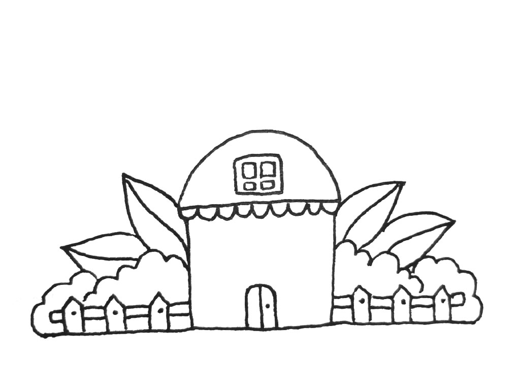 花丛中的房子简笔画教程-图5