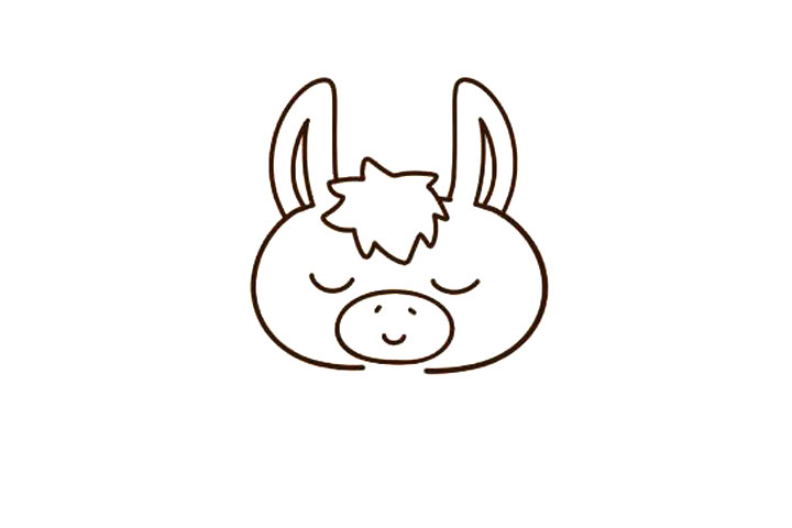 四步画出可爱小毛驴-图2