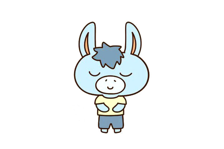 四步画出可爱小毛驴