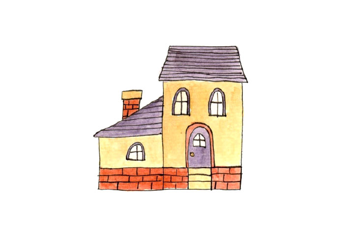 充满童趣的小房子简笔画教程1